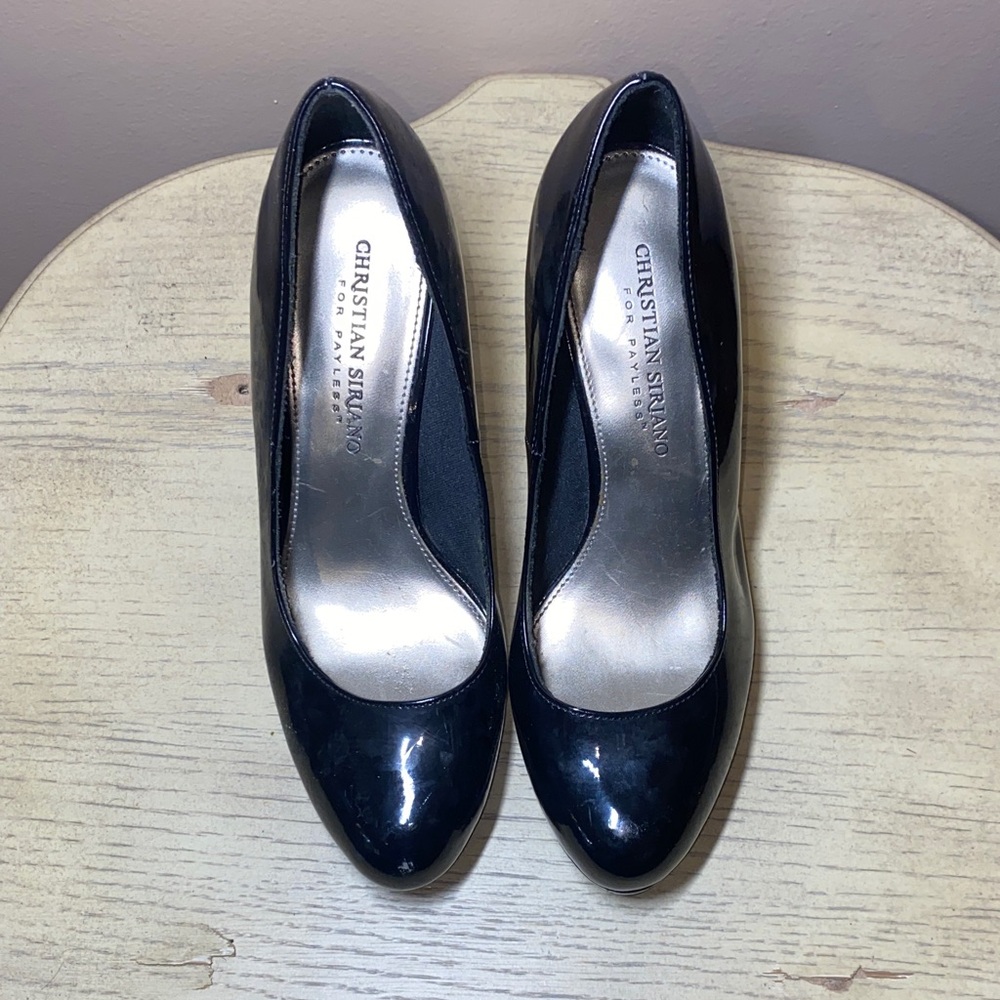 Christian Siriano Glossy Black Heels
